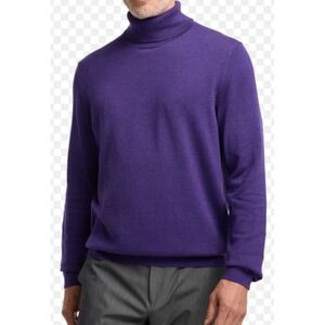 Paul Frederick Mens Purple 100% Supima Cotton Turtleneck Sweater  size M